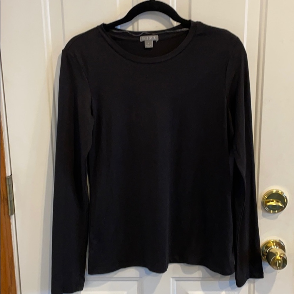 Falls Creek Long Sleeve Stretchy Top Black Medium